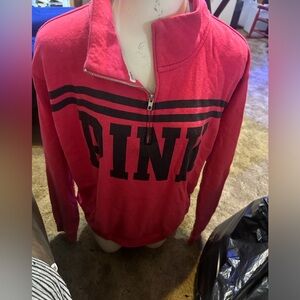 Pink 1/4 zip pullover